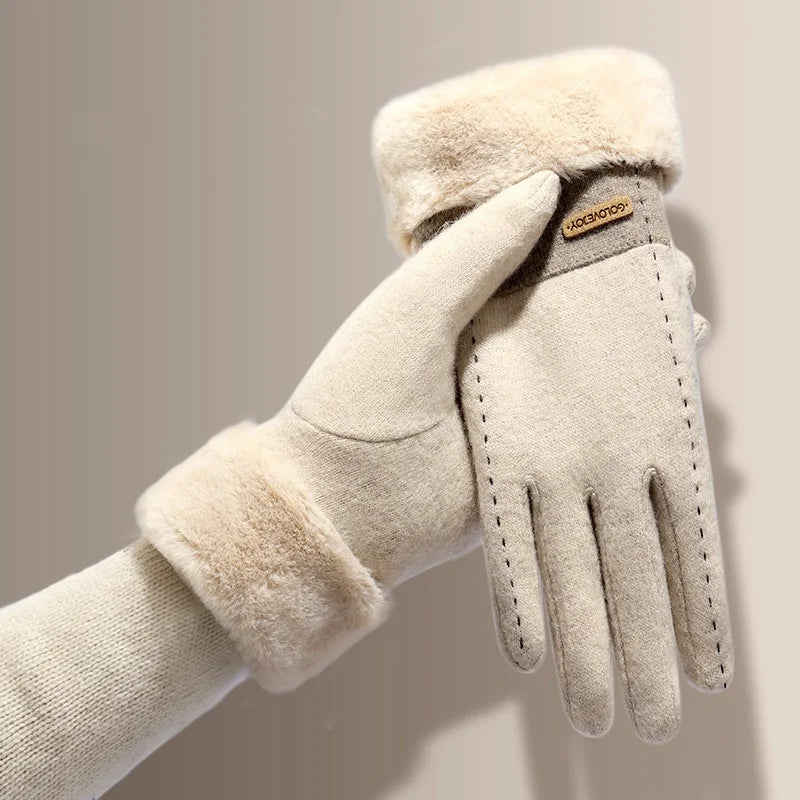 Damernes Elastiske Pluche Handsker - Komfortable og Praktiske 3