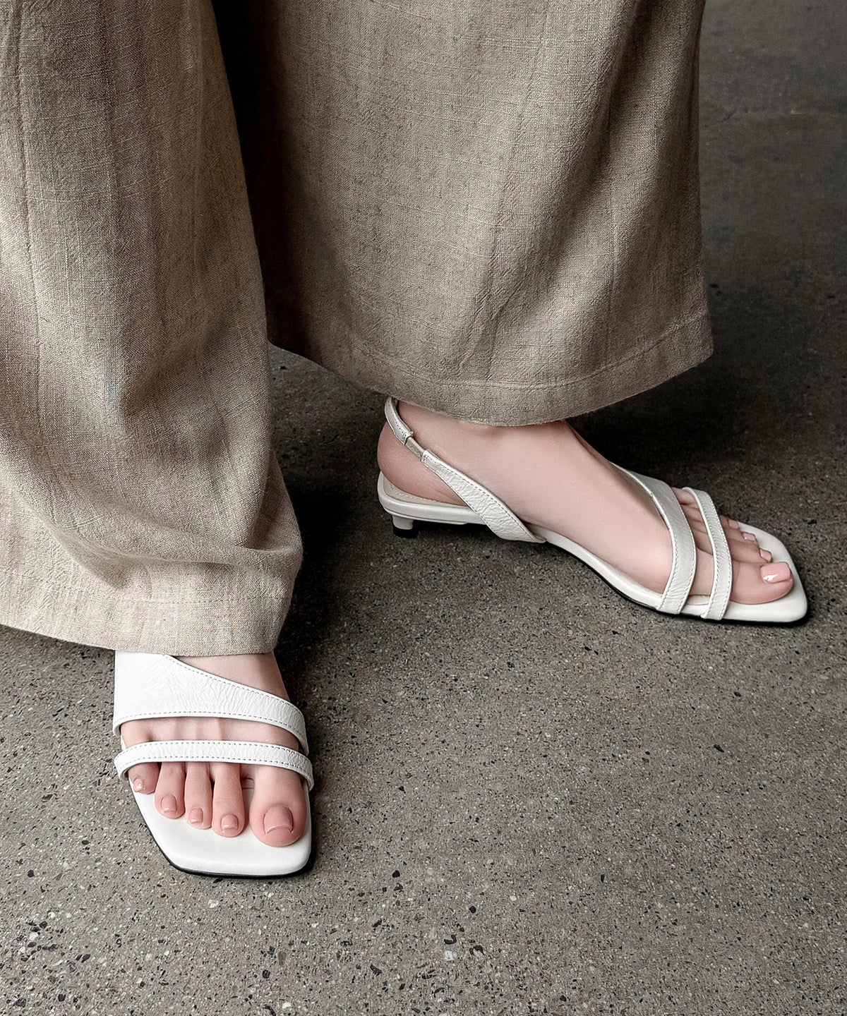 Damesandal med Peep Toe og Splejsning 1