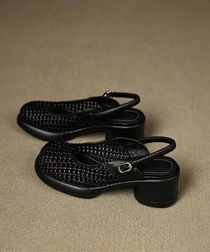 Damesandaler Chunky Hæl Vævet Design 4