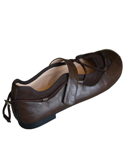Damesko Flade Med Krydsrem Retro Stil 4