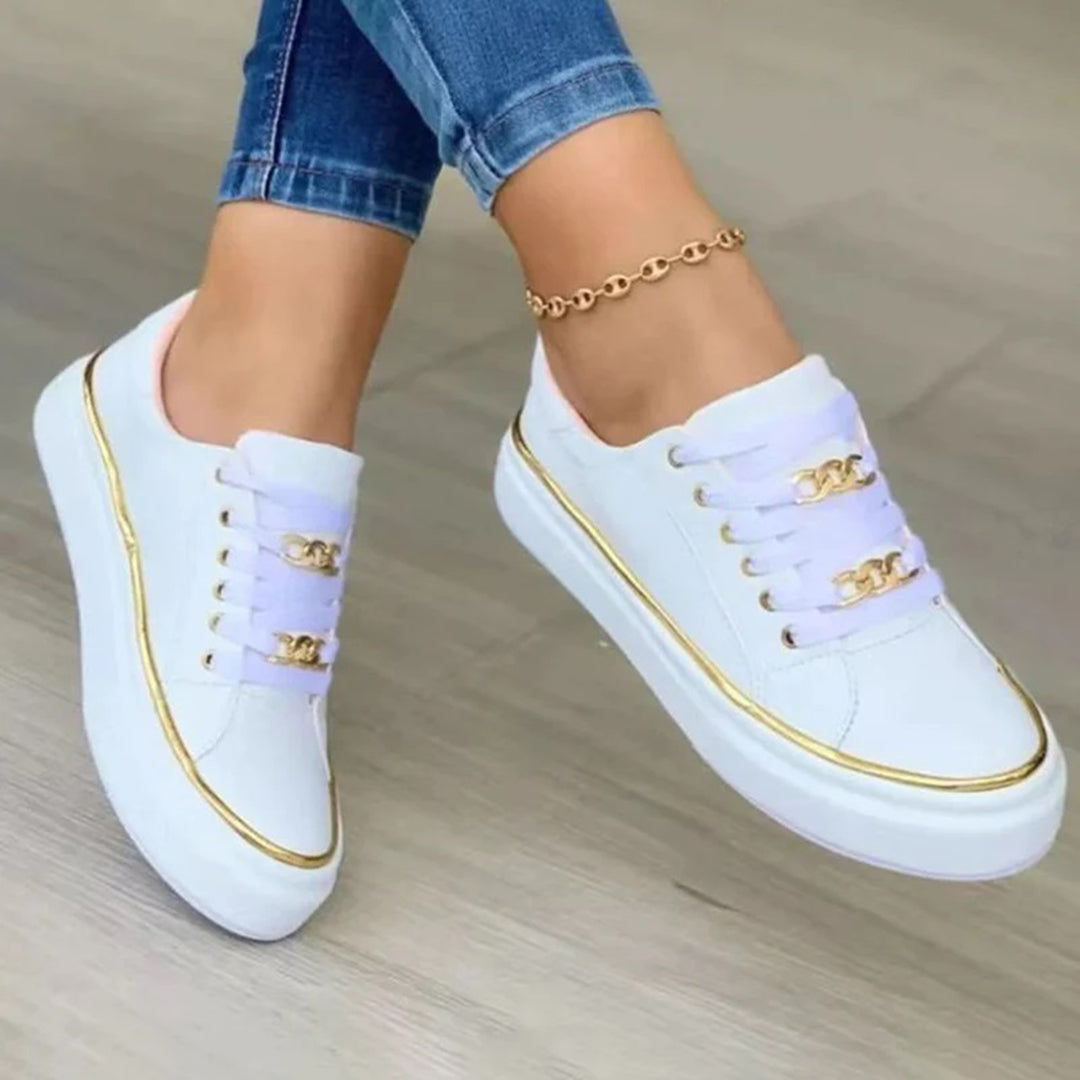 Damesneakers med Guld Detaljer 3