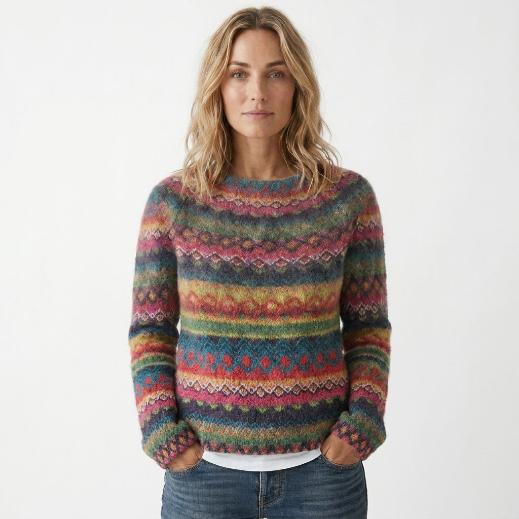 Damestribet sweater med afslappet pasform til hverdagsbrug 0