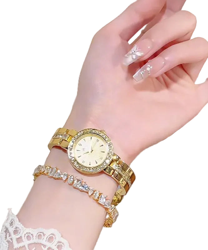 Dameur med Metal og Zircon Detaljer Quartz Urværk 0