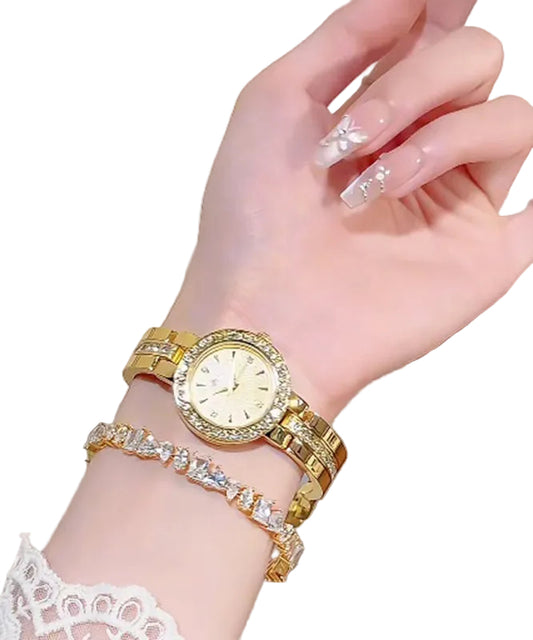 Dameur med Metal og Zircon Detaljer Quartz Urværk 0