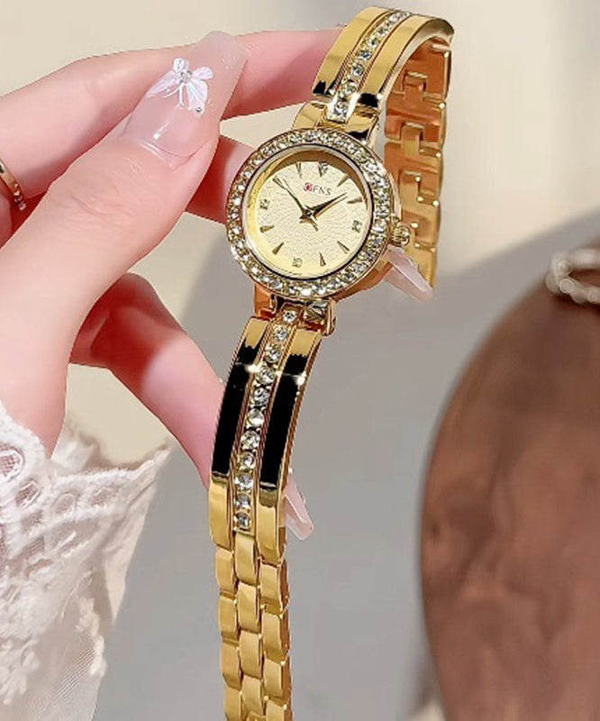 Dameur med Metal og Zircon Detaljer Quartz Urværk 3