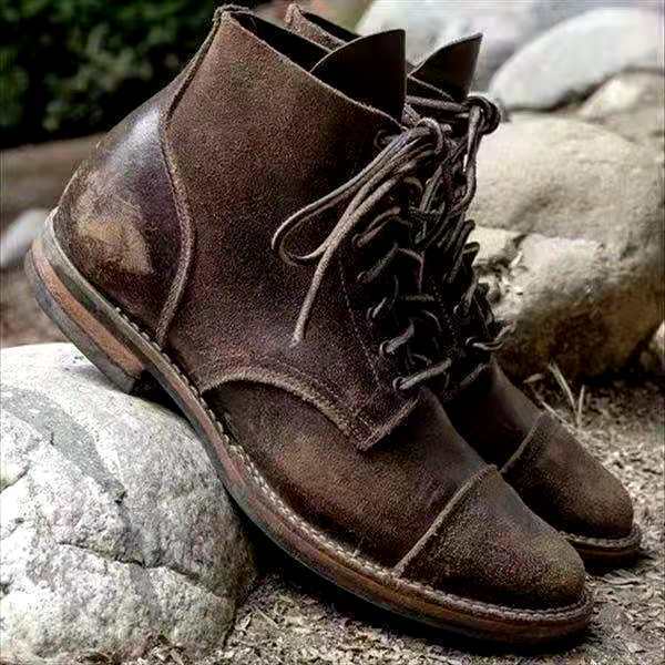 Herre Støvler Lace-Up Læder Robust Design-2