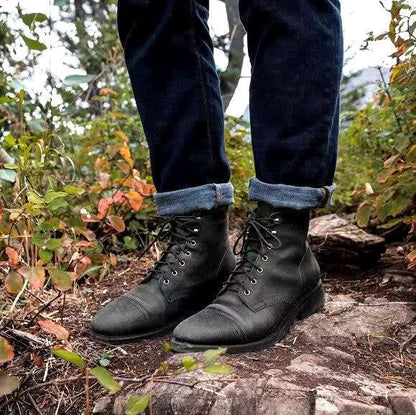 Herre Støvler Lace-Up Læder Robust Design-4