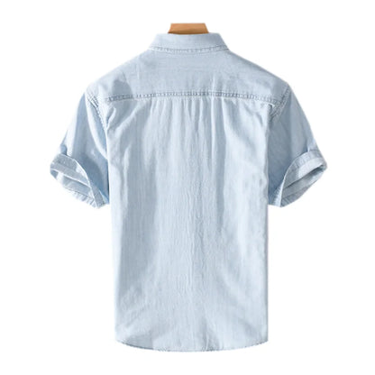 Herre Skjorte Denim Afslappet Stil Bomuld
