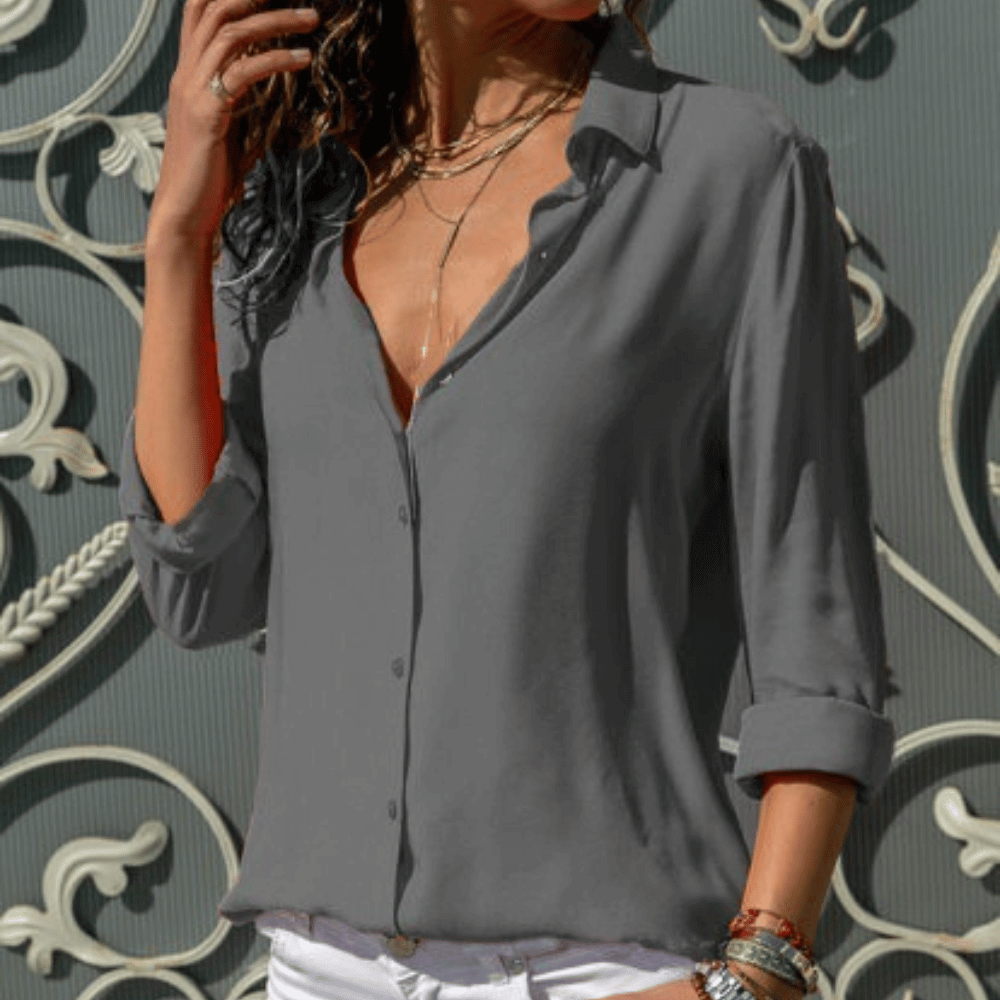 Variant image for Skjortebluse Dame Elegant Design Blød 100% Bomuld-15