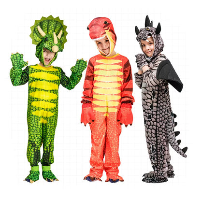 Drenge og Pige Dinosaur Kostume Jumpsuit til Udklædning og Halloween 0