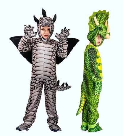 Drenge og Pige Dinosaur Kostume Jumpsuit til Udklædning og Halloween 5