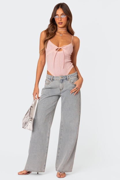 Kvinders Flared Jeans Blå Casual Stræk Denim-4
