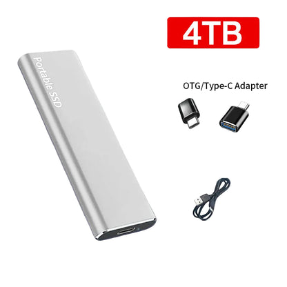 Ekstern harddisk 4TB USB-C bærbar datalagring