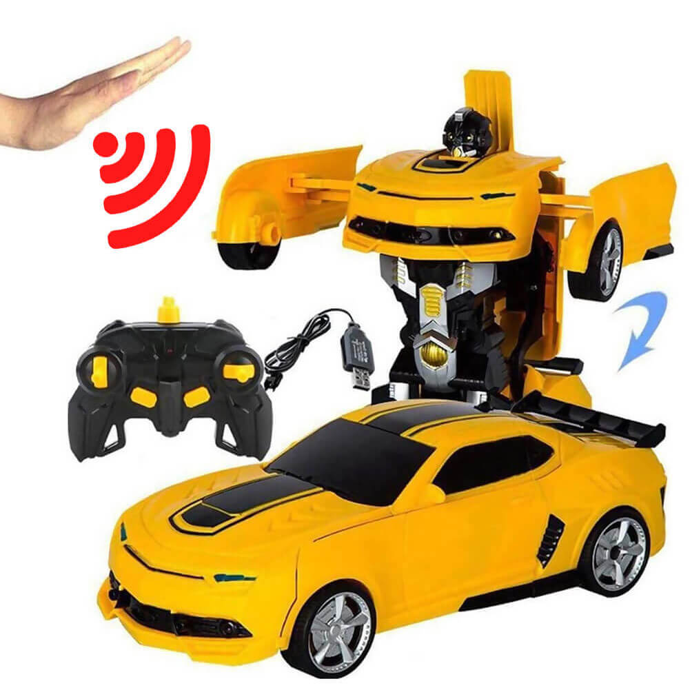 Fjernbetjent Transformerende Robotbil med LED-lys 0