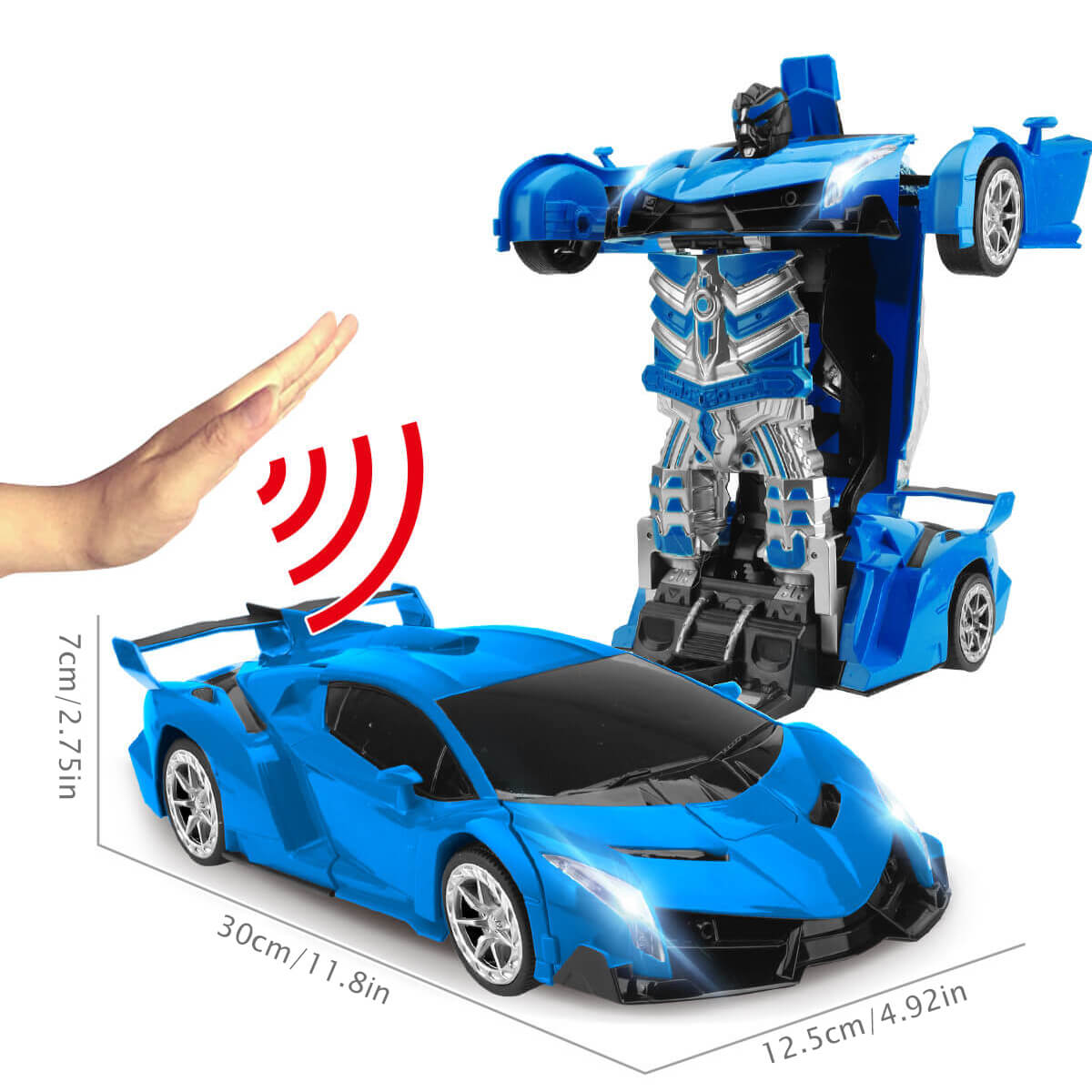 Fjernbetjent Transformerende Robotbil med LED-lys 1