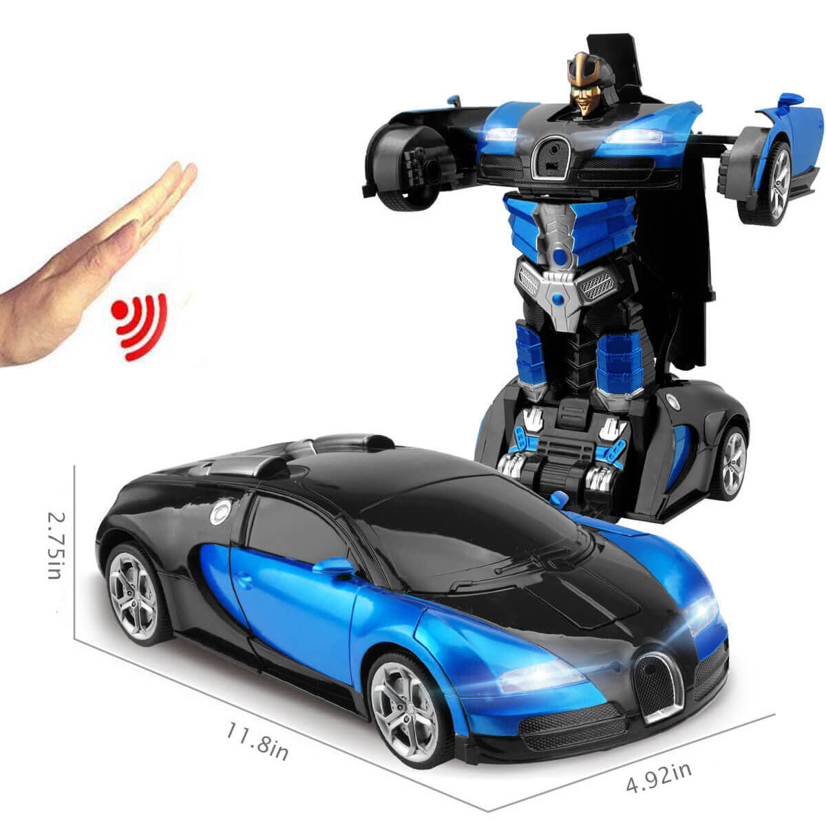 Fjernbetjent Transformerende Robotbil med LED-lys 3