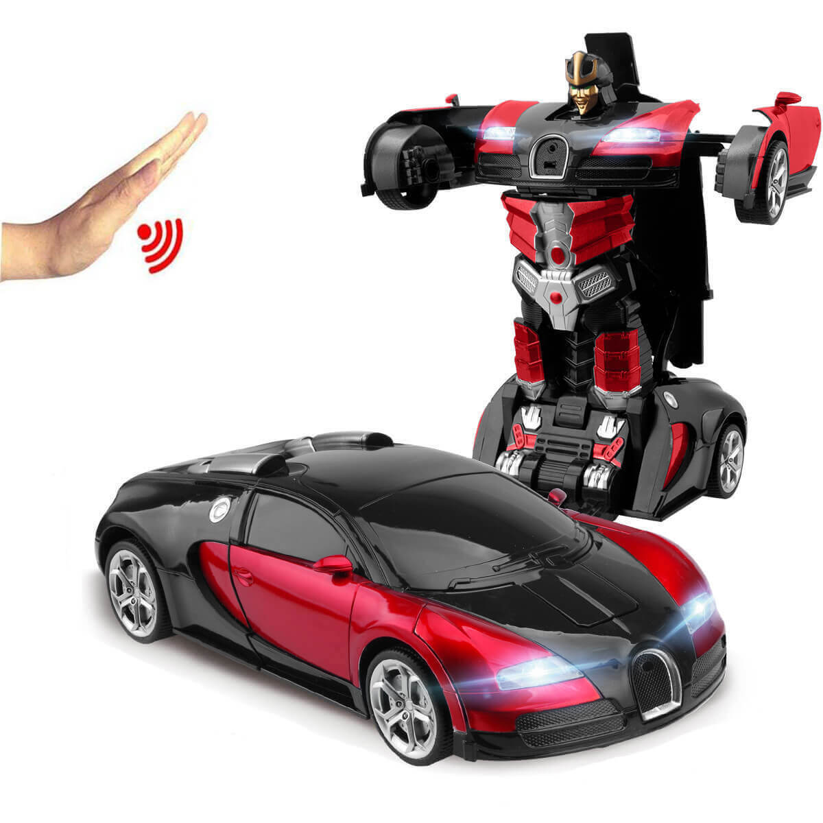 Fjernbetjent Transformerende Robotbil med LED-lys 4