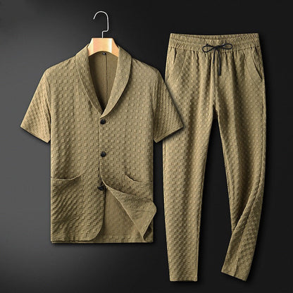 Herre To-delt Kostume Geometrisk Design