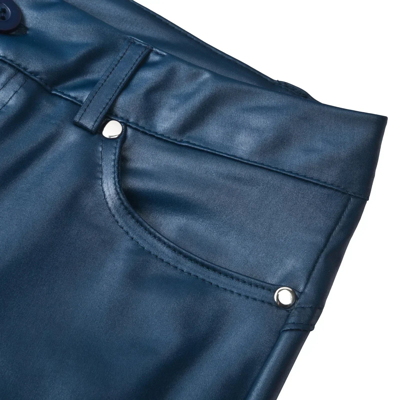 Kvinders Slim Fit Læderbukser i Kunstlæder til Kvinder