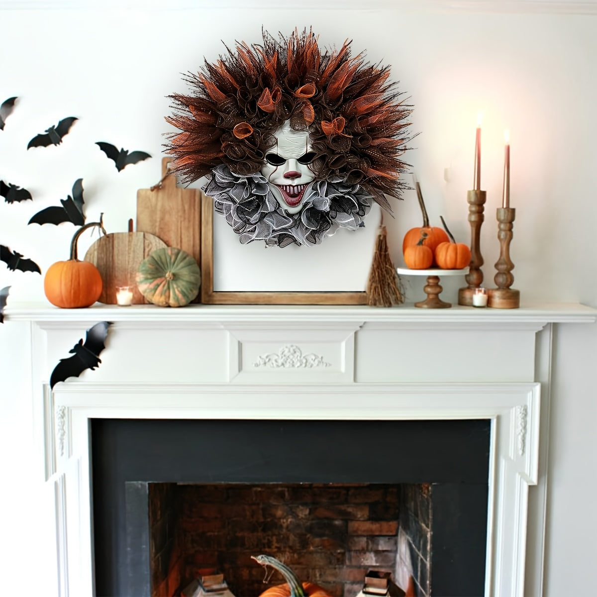 Halloween Dørdekoration Klovnekrans 1