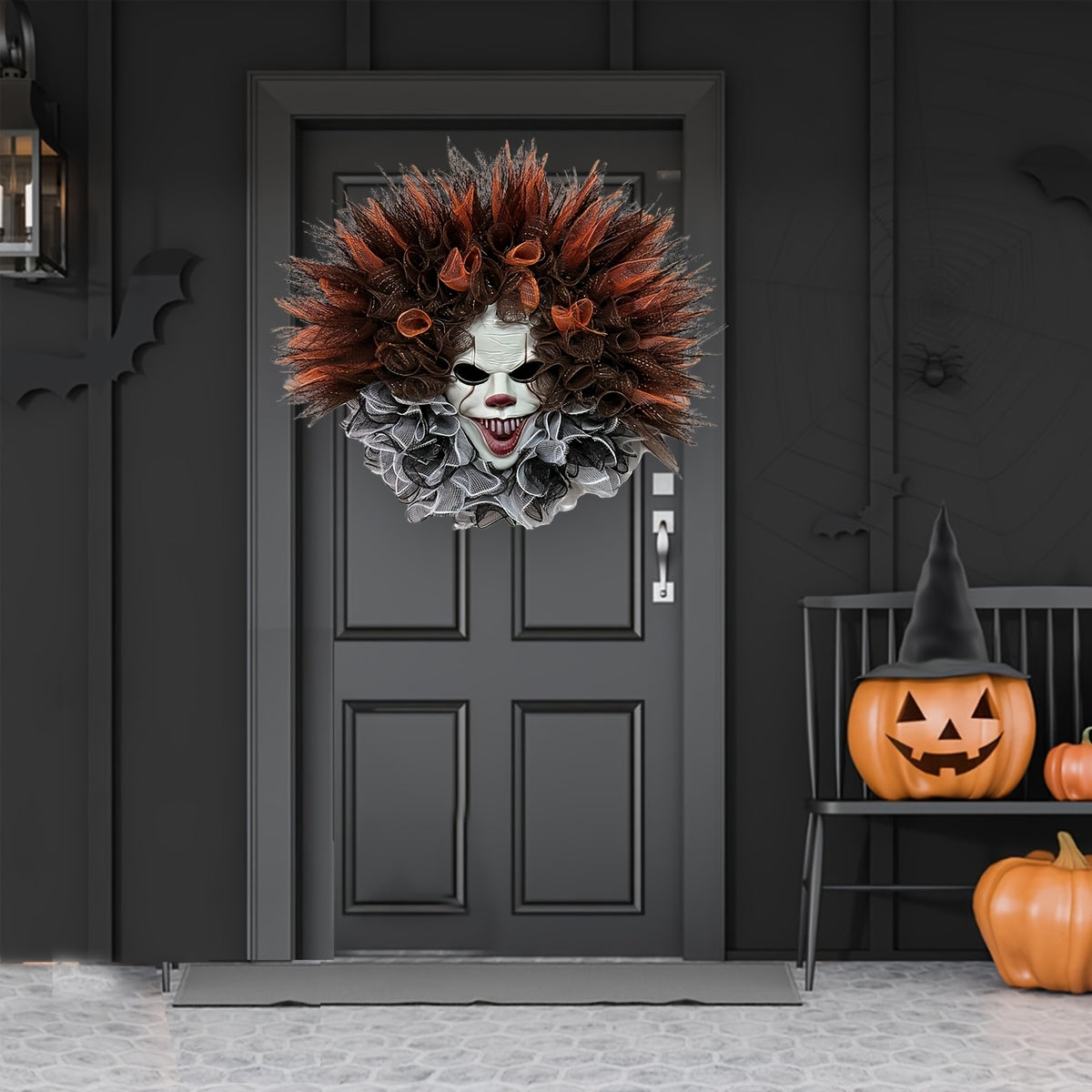 Halloween Dørdekoration Klovnekrans 2