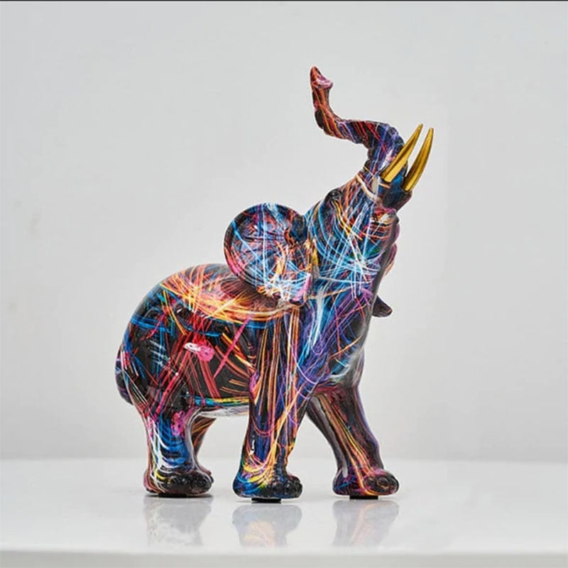 Håndlavet Abstrakt Elefant Skulptur Kunsthar Dekoration 1