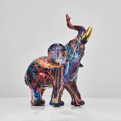 Håndlavet Abstrakt Elefant Skulptur Kunsthar Dekoration 5