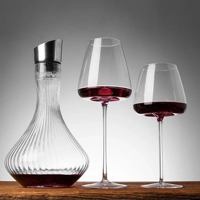 Håndlavet vin- og champagneglassæt med raffineret design 4