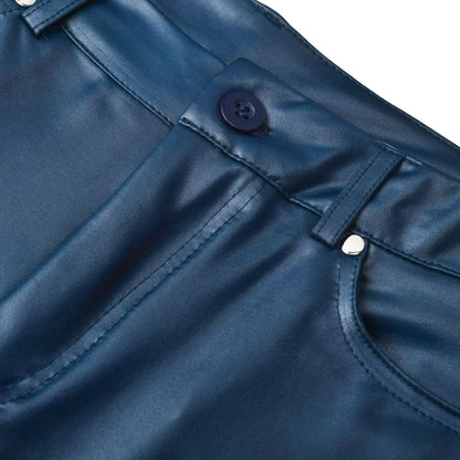 Kvinders Slim Fit Læderbukser i Kunstlæder til Kvinder