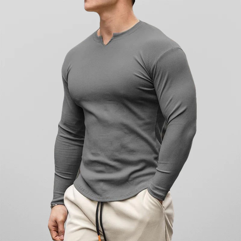 Herre Athletic Fit Skjorte Klassisk Stil 1