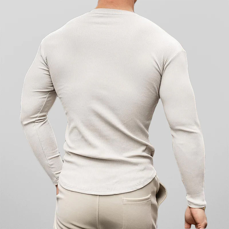 Herre Athletic Fit Skjorte Klassisk Stil 5