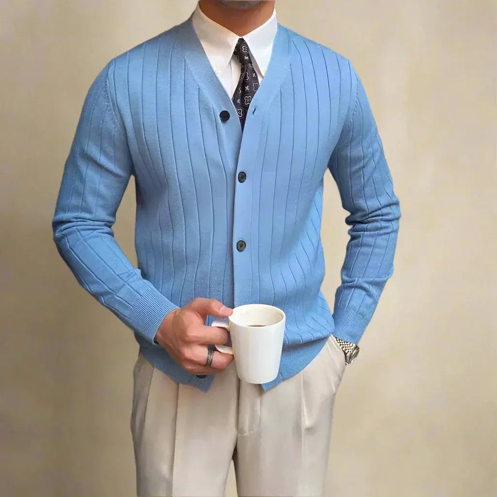 Herre Cardigan Klassisk Italiensk Stil 3