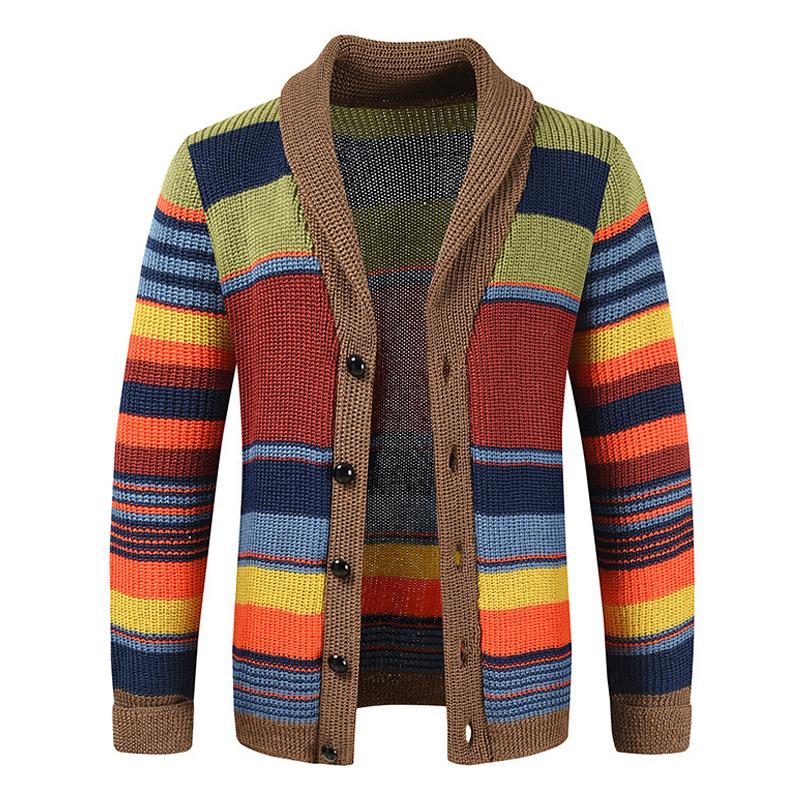 Herre Cardigan med Dristige Striber 0