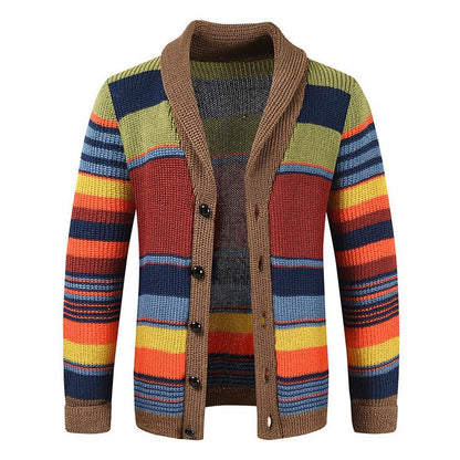 Herre Cardigan med Dristige Striber 0