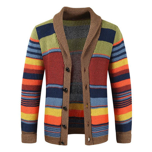 Herre Cardigan med Dristige Striber 0