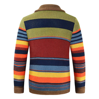 Herre Cardigan med Dristige Striber 2