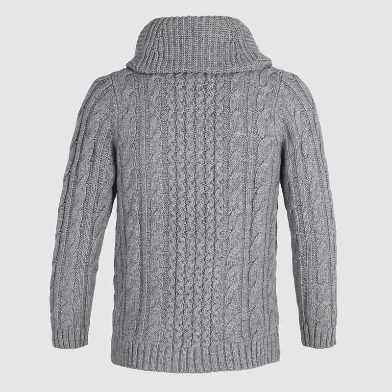 Herre Cardigan med Kabelstrik og Sjalkrave 5