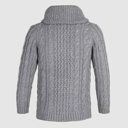 Herre Cardigan med Kabelstrik og Sjalkrave 5