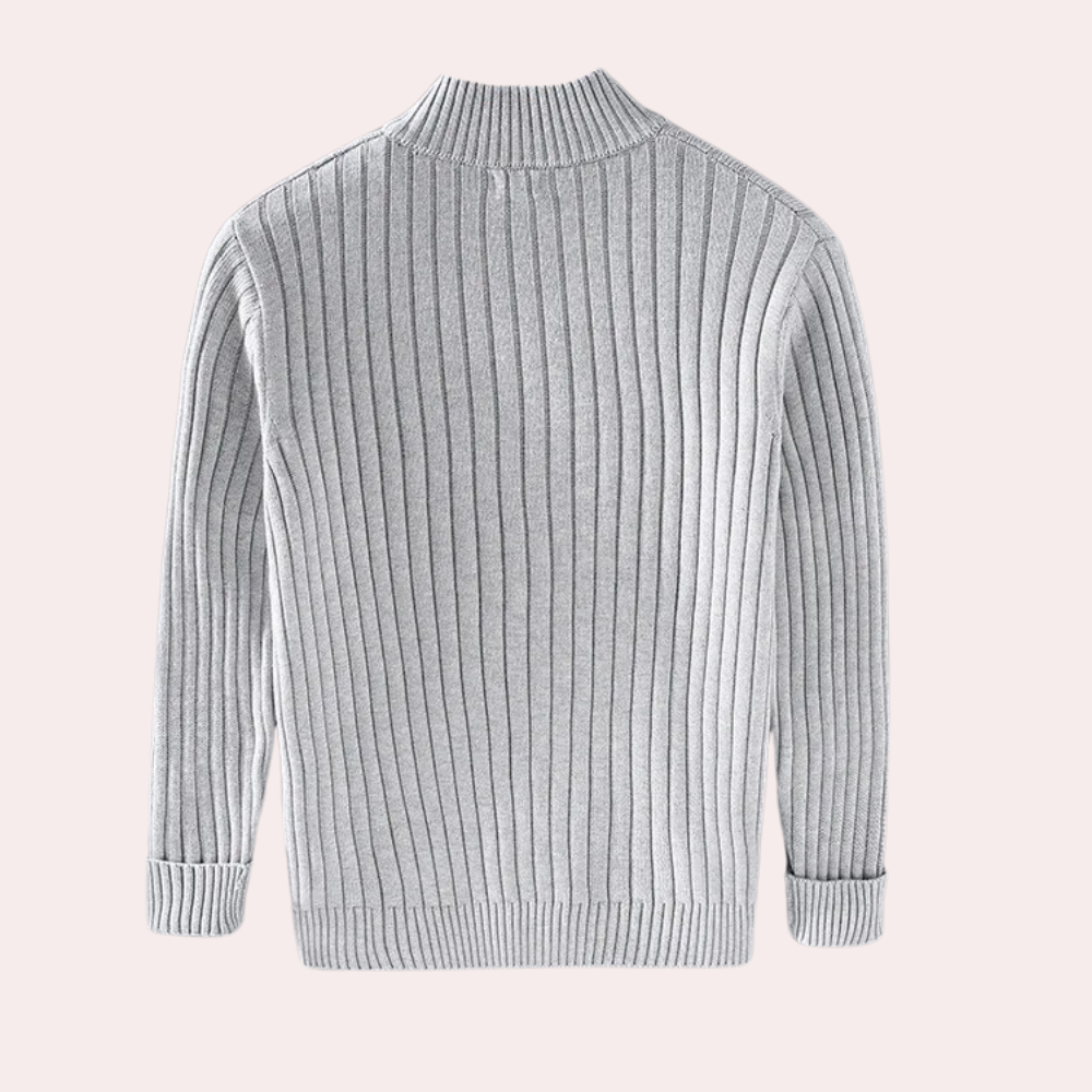 Herre Cardigan med Lynlås – Moderne Strikstrøje til Mænd 1