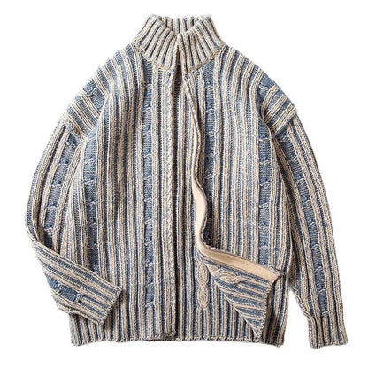 Herre Cardigan med Lynlås og Høj Hals 0