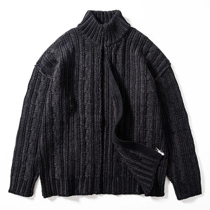Herre Cardigan med Lynlås og Høj Hals 1
