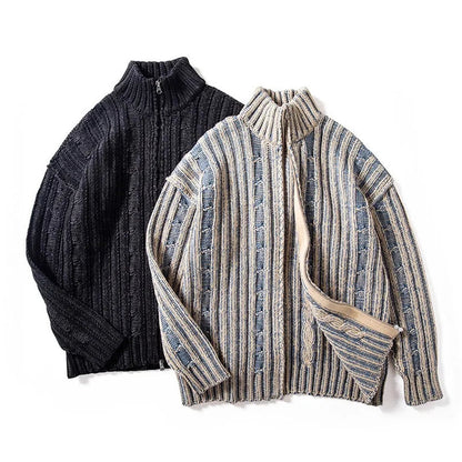 Herre Cardigan med Lynlås og Høj Hals 2