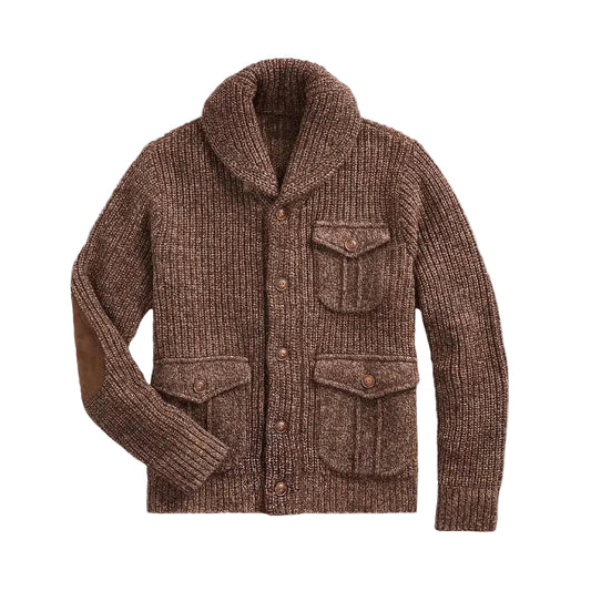 Herre Cardigan med Vintage Stil 0