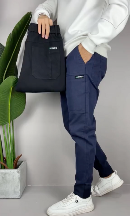 Herre Cargo Bukser Komfortabel Stretch Fit Høj Kvalitet Stof 3