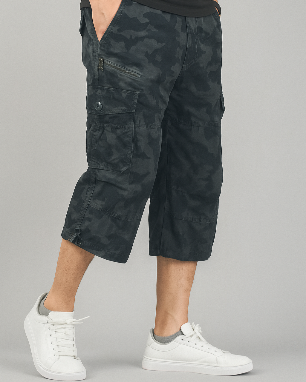 Herre Cargo Shorts Med Funktionelle Lommer 1
