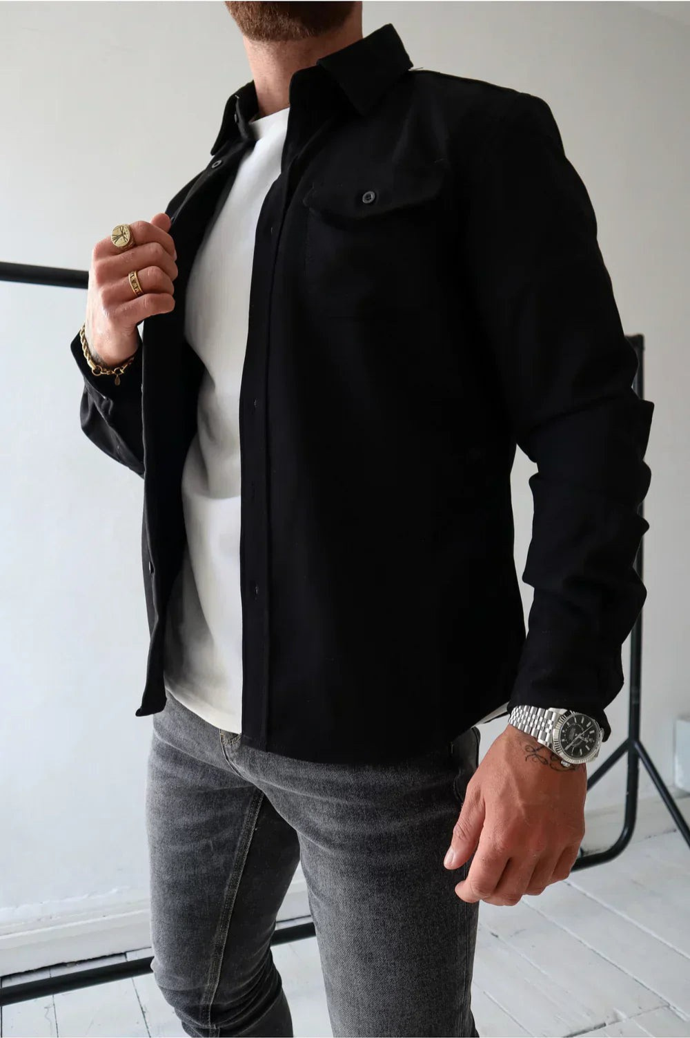 Herre Casual Overshirt Moderne Stil 3