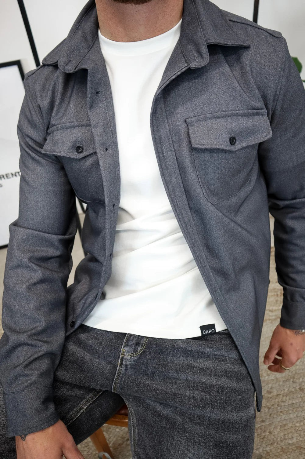Herre Casual Overshirt Moderne Stil 4