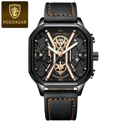 Herre Chronograph Ur med Skelet Design 1