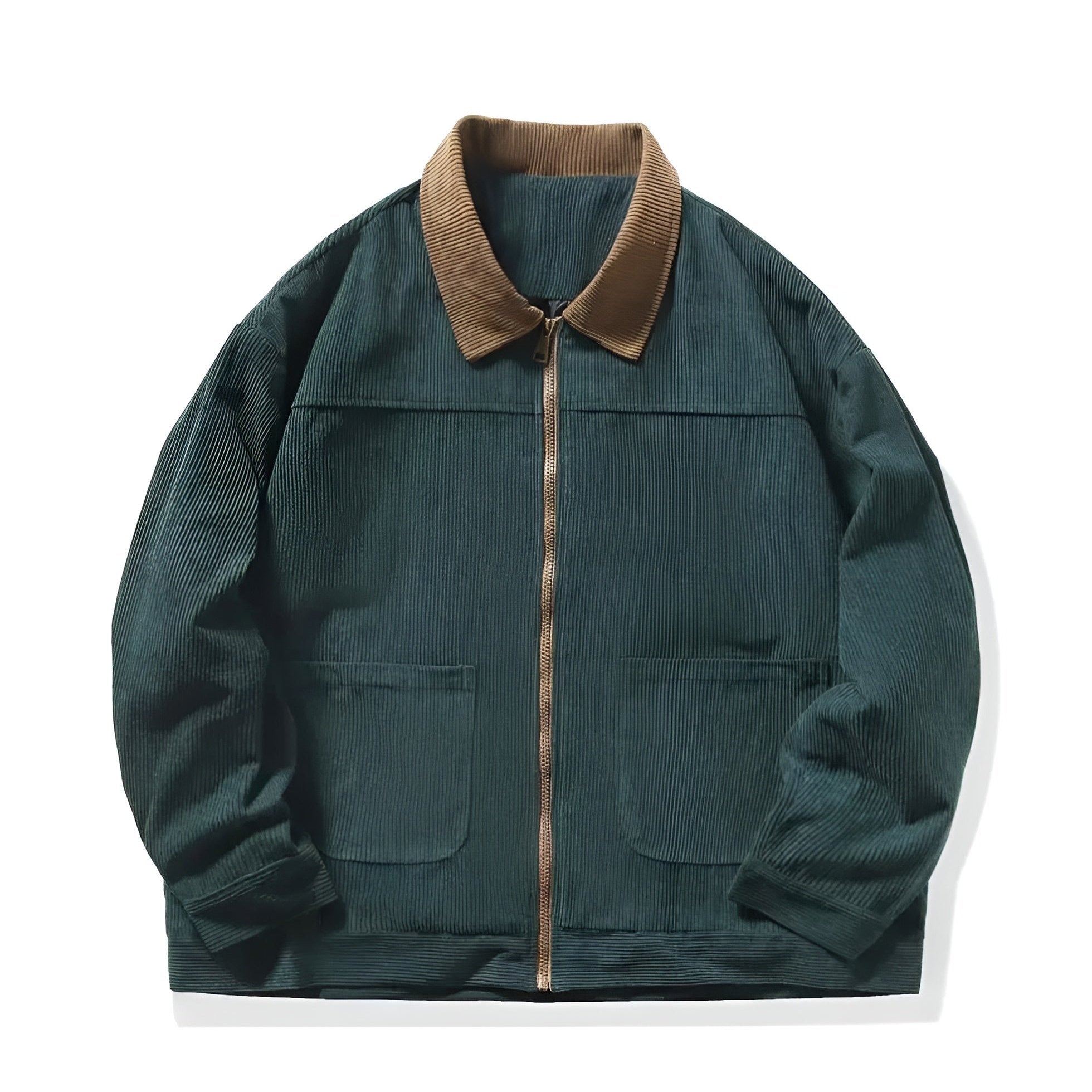 Herre Corduroy Jakke med Farveblok 2