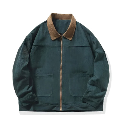 Herre Corduroy Jakke med Farveblok 2